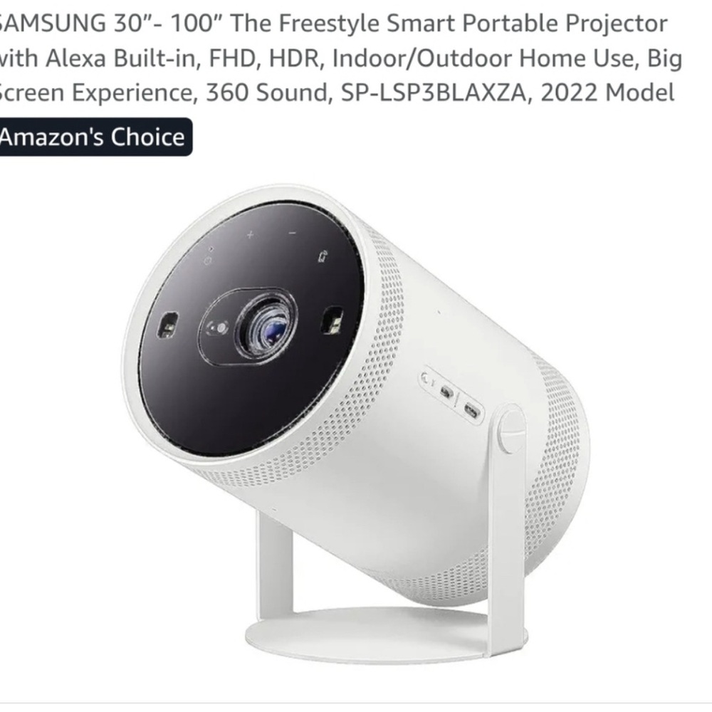 SAMSUNG 2nd Gen Full HD HDR Smart TV LED Freestyle Projector with White Remote